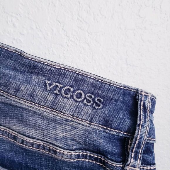 Vigoss Aged Dark Wash Slim Boot Jeans - Picture 7 of 9
